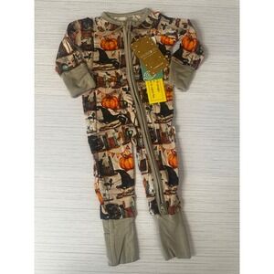 Wildwoven Halloween Spooky Library Bamboo Modal Sleeper 0-3M NWT